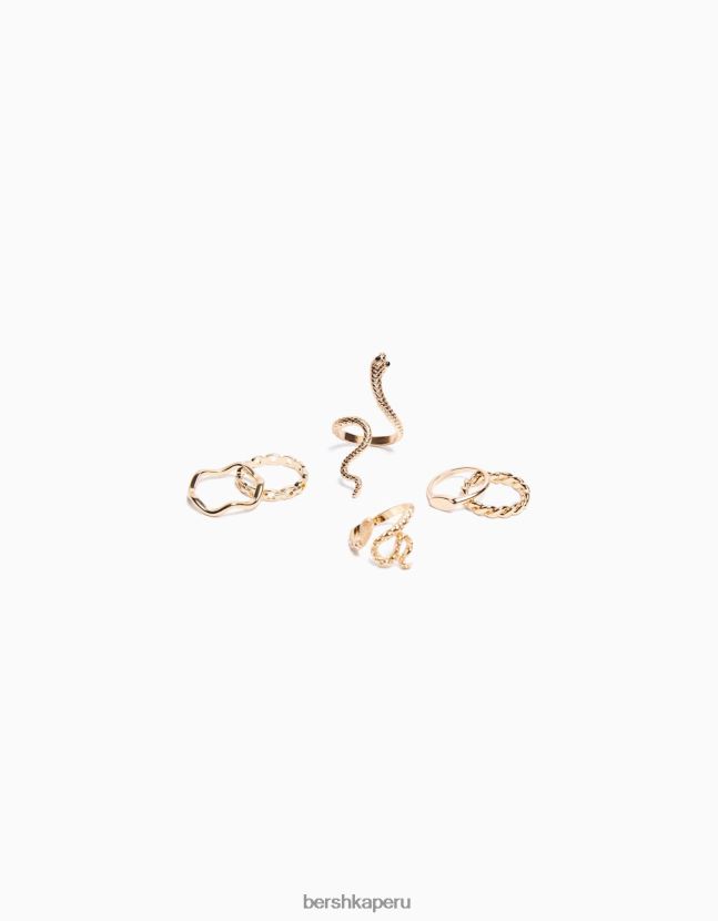 oro Bershka mujer juego de 6 anillos de serpiente 806J6B2521
