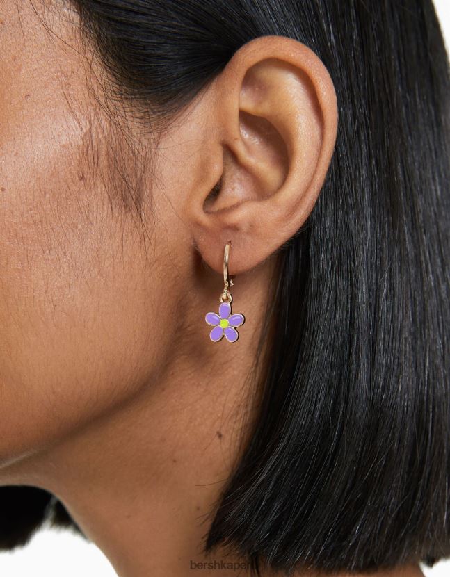 oro Bershka mujer juego de 6 aretes de aro con dije esmaltado 806J6B2529