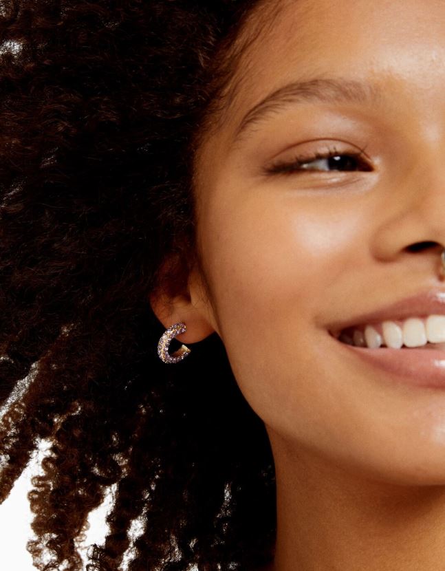oro Bershka mujer juego de 6 aretes de aro con pedrería esmaltada 806J6B2493