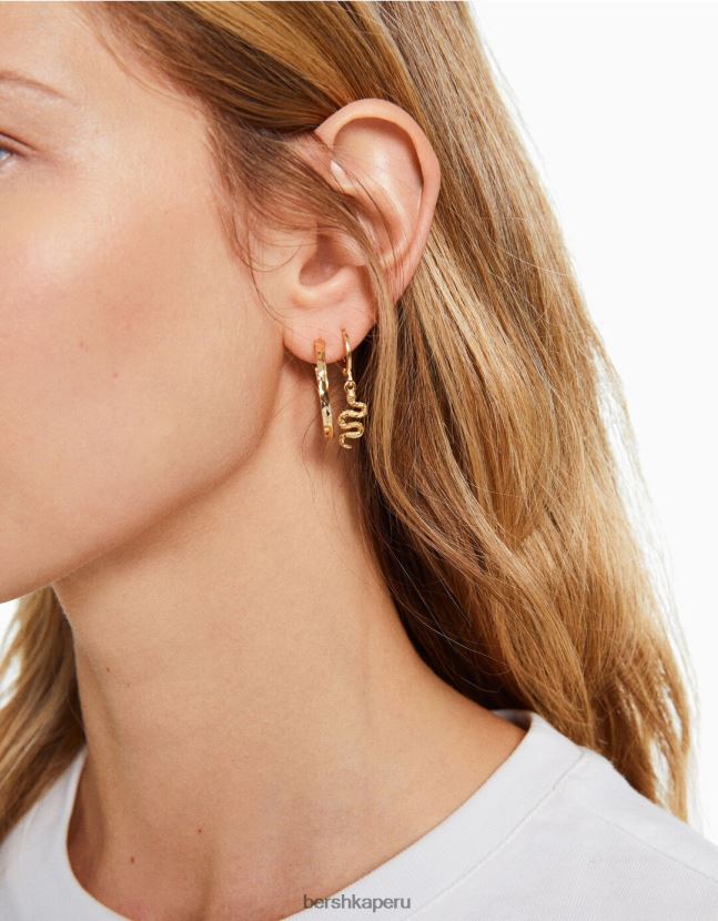 oro Bershka mujer juego de 9 aretes de serpiente 806J6B2471