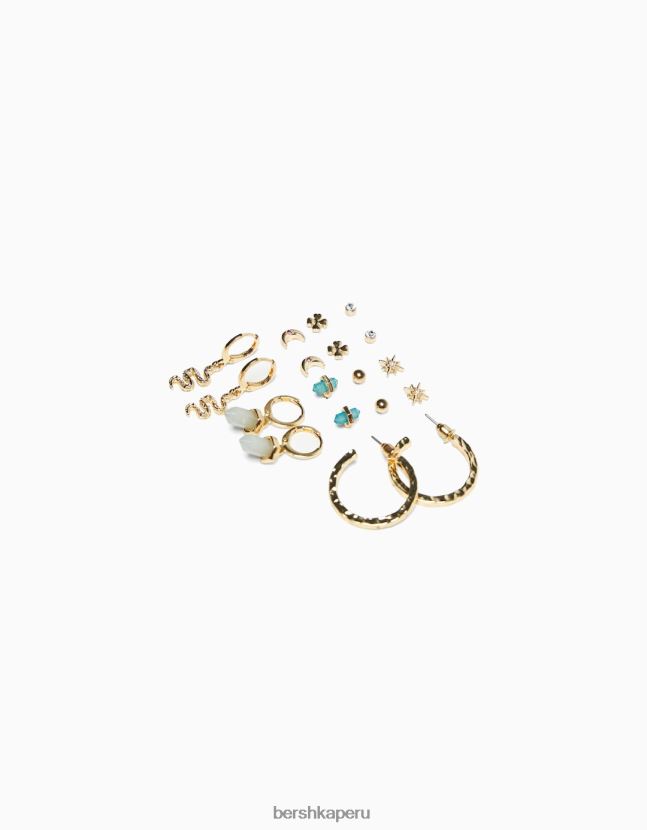 oro Bershka mujer juego de 9 aretes de serpiente 806J6B4204