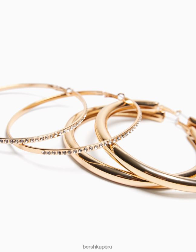 oro Bershka mujer pack de 2 pendientes de aro xl 806J6B2472