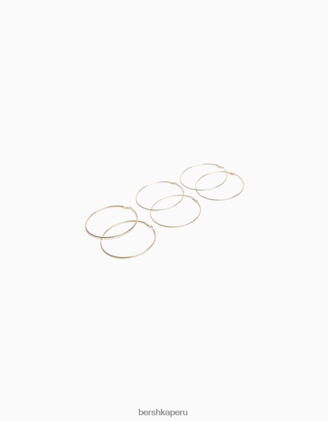 oro Bershka mujer pack de 3 aros finos 806J6B2455