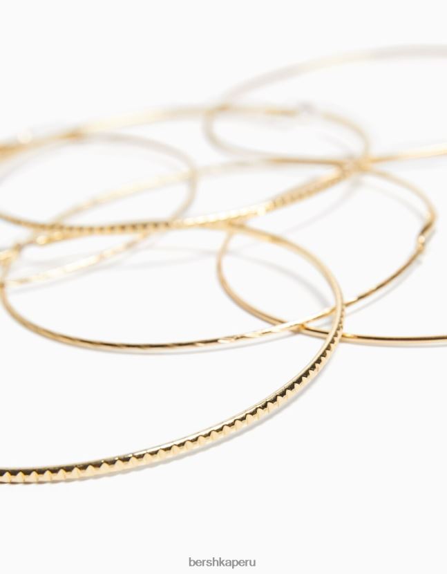 oro Bershka mujer pack de 3 aros finos 806J6B2455