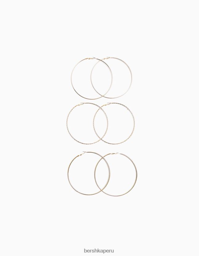 oro Bershka mujer pack de 3 aros finos 806J6B2455