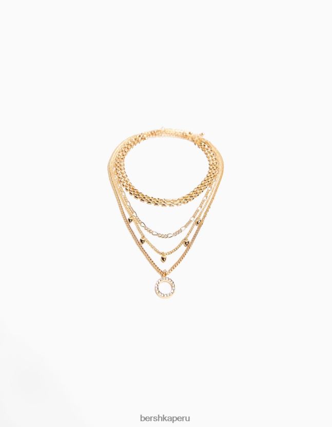oro Bershka mujer pack de 4 gargantillas de cadena 806J6B2508