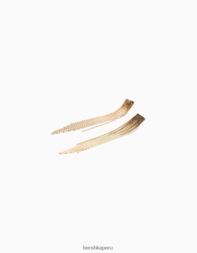 oro Bershka mujer pendientes con flecos en cascada 806J6B2458
