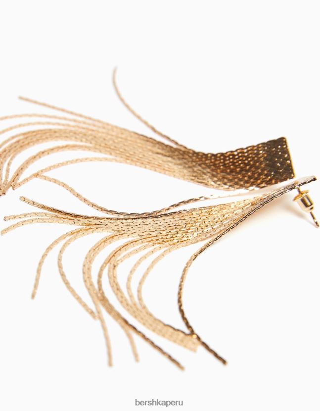 oro Bershka mujer pendientes con flecos en cascada 806J6B2458