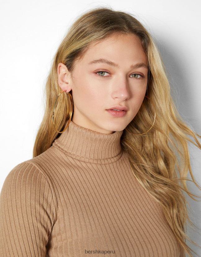 oro Bershka mujer set de 3 pares de pendientes de aro maxi efecto dorado 806J6B2510