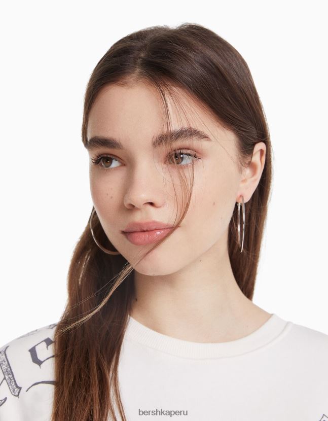plata Bershka mujer Pack de 3 pendientes de aro 806J6B2484
