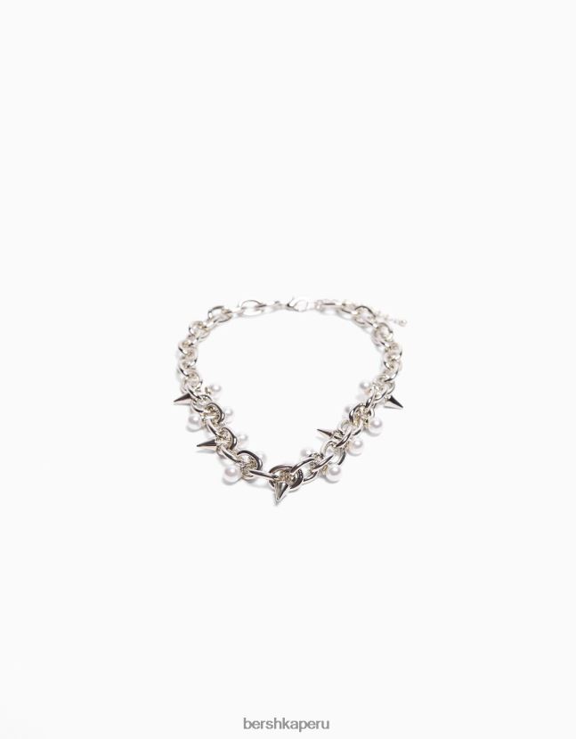 plata Bershka mujer collar de perlas de imitación 806J6B2534