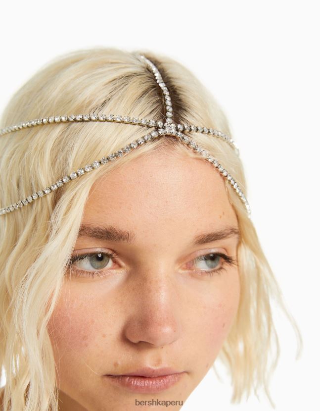 plata Bershka mujer joyas de pelo de diamantes de imitación 806J6B1866