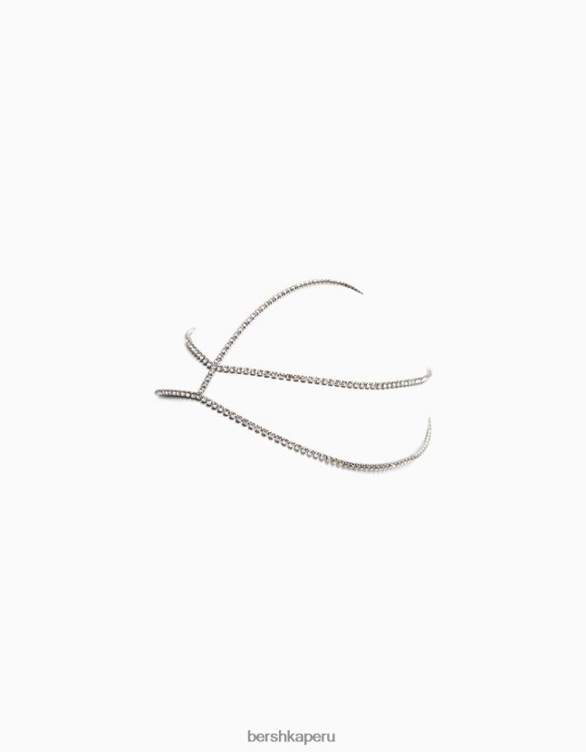 plata Bershka mujer joyas de pelo de diamantes de imitación 806J6B1866
