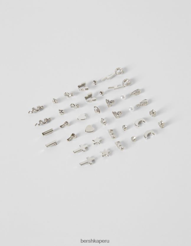 plata Bershka mujer juego de 20 pares de pendientes: cruz mariposa 806J6B2517