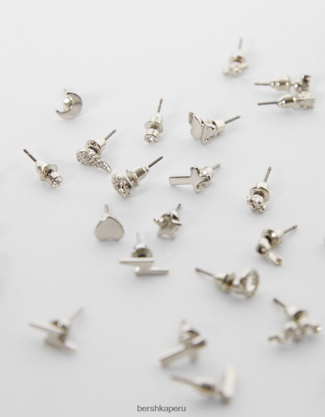 plata Bershka mujer juego de 20 pares de pendientes: cruz mariposa 806J6B2517