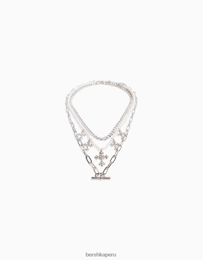 plata Bershka mujer juego de 3 collares de cadena 806J6B2442