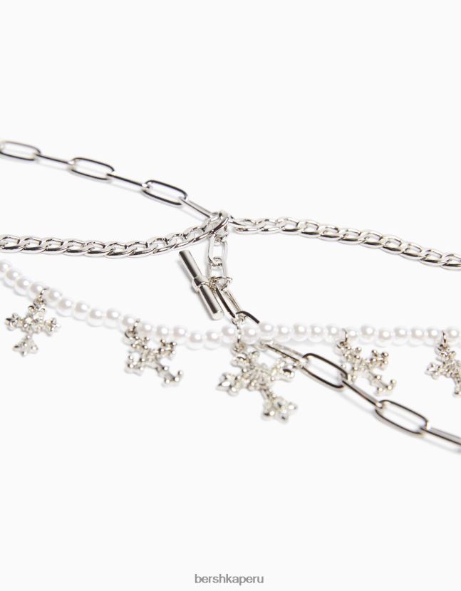 plata Bershka mujer juego de 3 collares de cadena 806J6B2442