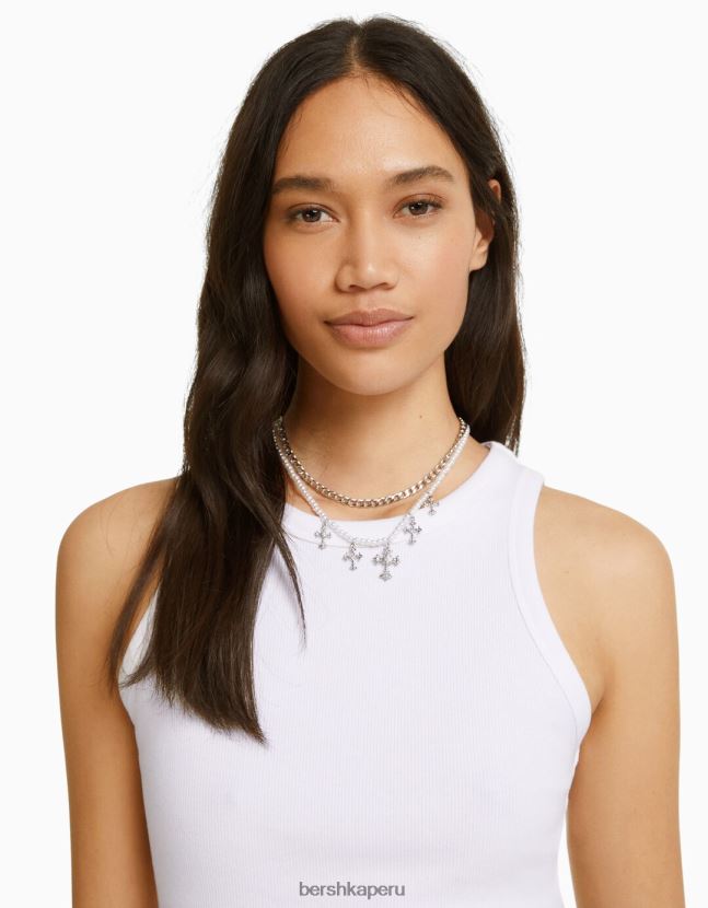plata Bershka mujer juego de 3 collares de cadena 806J6B2442