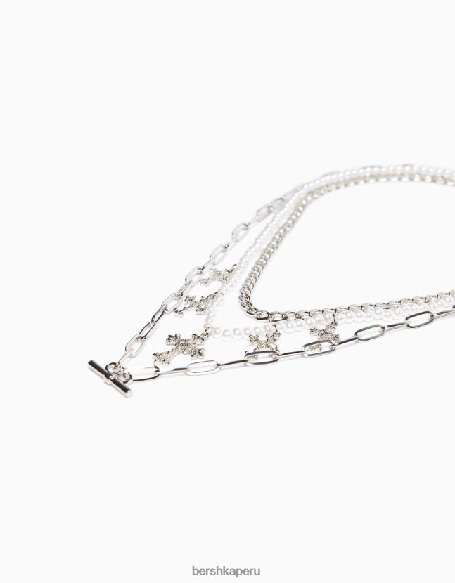 plata Bershka mujer juego de 3 collares de cadena 806J6B2442