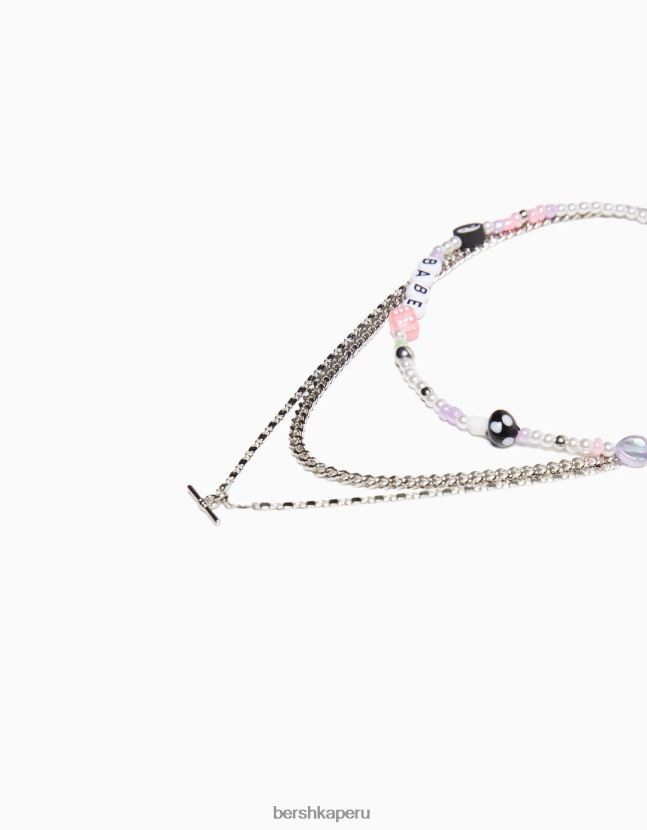 plata Bershka mujer juego de 3 collares de perlas 806J6B2512