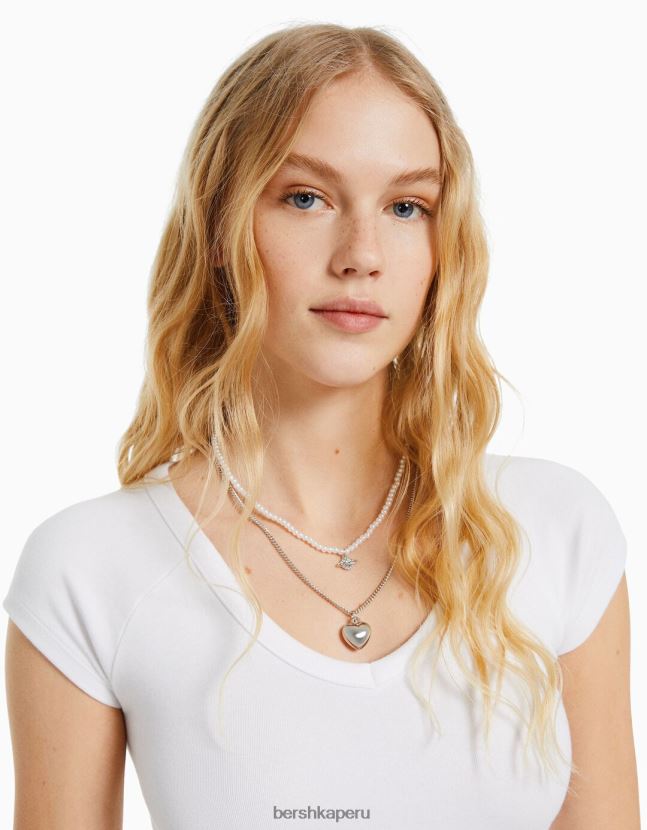 plata Bershka mujer juego de 4 collares de cadena 806J6B2446