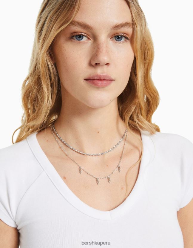plata Bershka mujer juego de 4 collares de cadena 806J6B2446