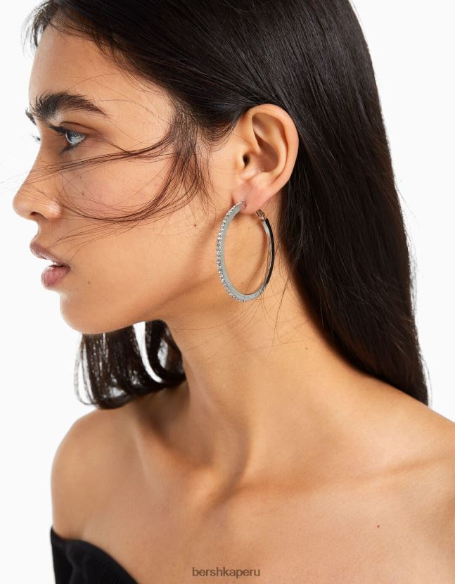 plata Bershka mujer juego de 6 pares de pendientes de aro con cruz en cascada 806J6B2462