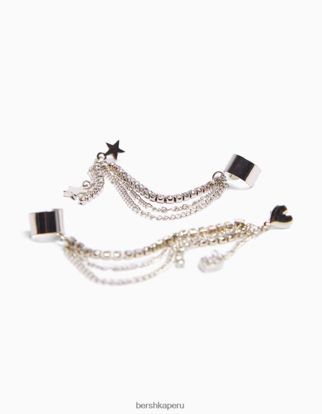 plata Bershka mujer pack de 2 pendientes ear cuff 806J6B2523