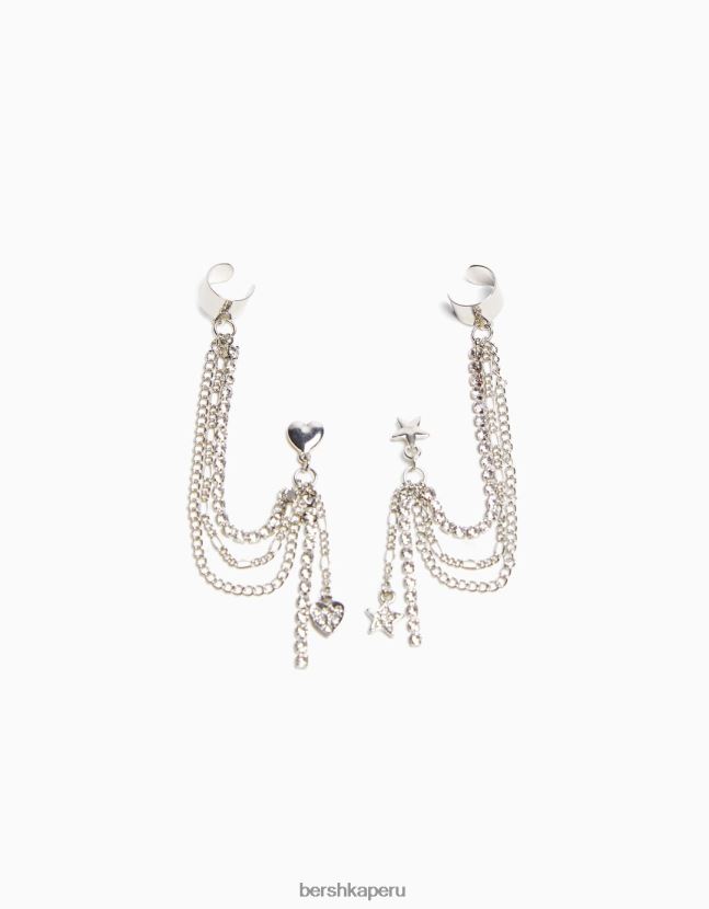 plata Bershka mujer pack de 2 pendientes ear cuff 806J6B2523