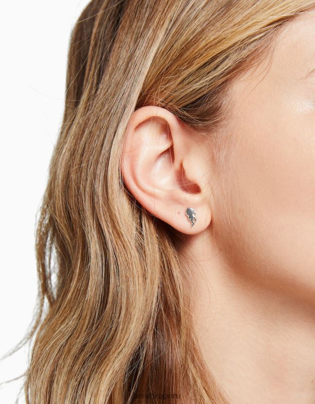 plata Bershka mujer paquete de 9 aretes ear cuff vanguardistas 806J6B2469