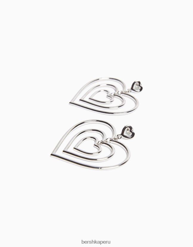 plata Bershka mujer pendientes de corazón 806J6B2450