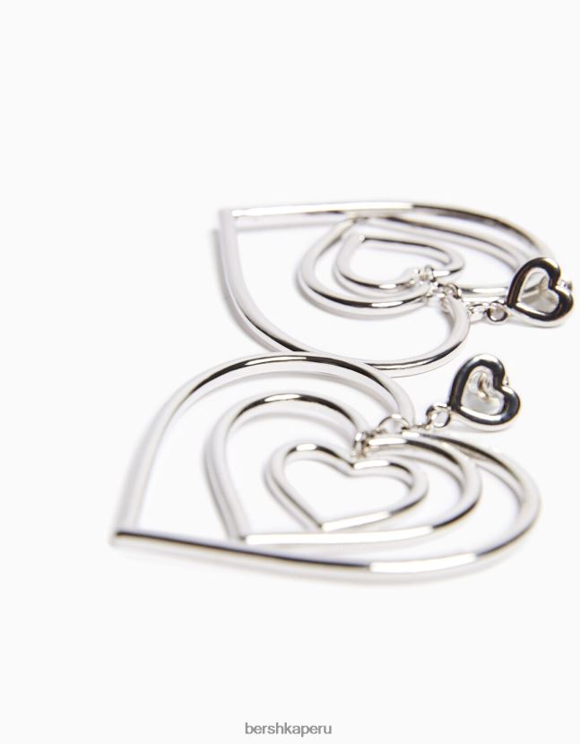 plata Bershka mujer pendientes de corazón 806J6B2450