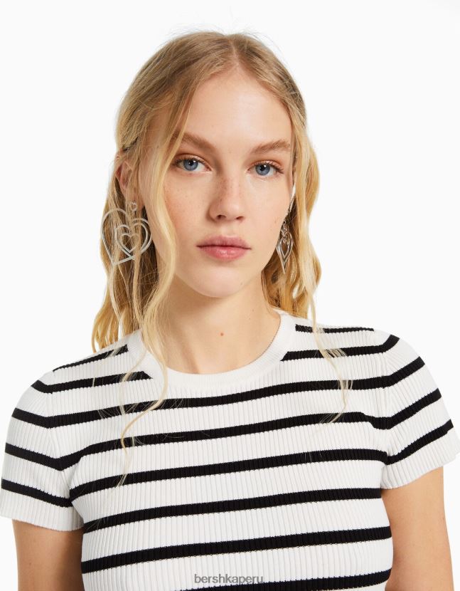 plata Bershka mujer pendientes de corazón 806J6B2450