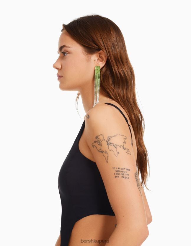 verde Bershka mujer pendientes de cascada de diamantes de imitación 806J6B1870