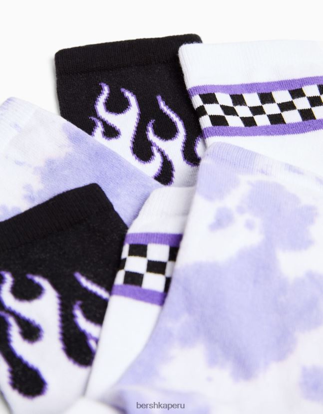 Violeta Bershka mujer juego de 3 calcetines estampados 806J6B2596