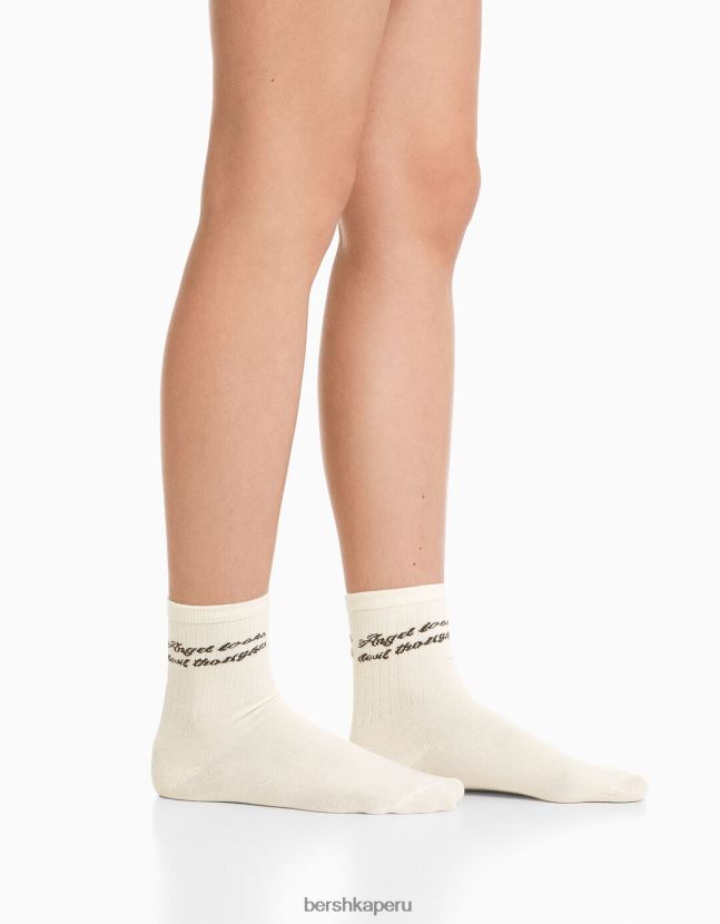 crema Bershka mujer juego de 3 calcetines estampados 806J6B2586
