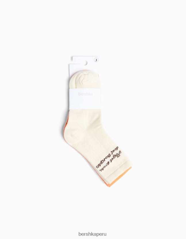 crema Bershka mujer juego de 3 calcetines estampados 806J6B2586