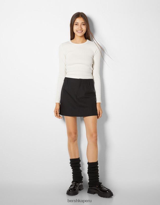negro Bershka mujer calentadores de pies de punto 806J6B2599