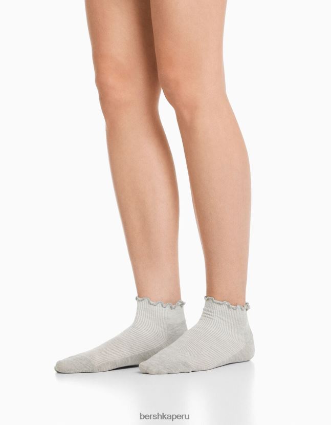 negro Bershka mujer juego de 3 calcetines tobilleros 806J6B2595