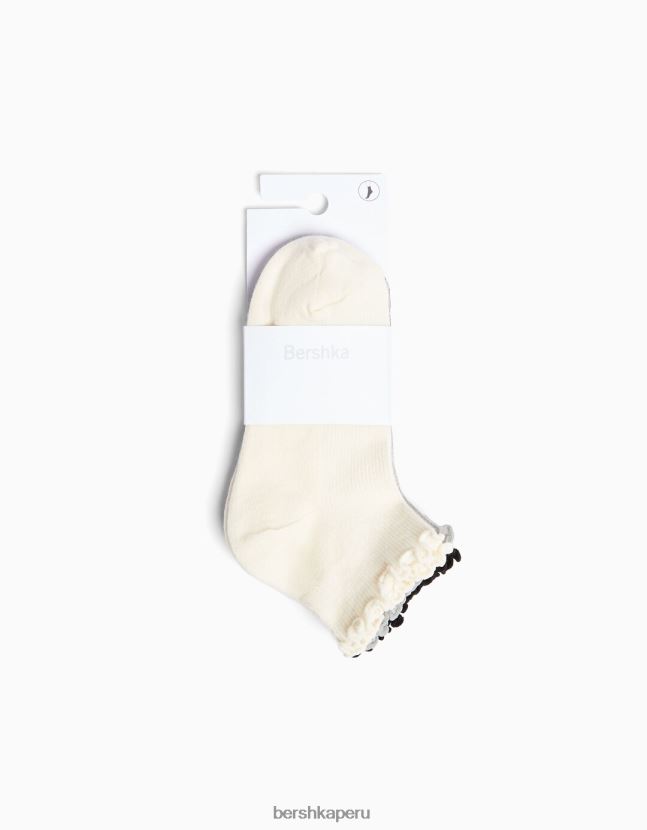 negro Bershka mujer juego de 3 calcetines tobilleros 806J6B2595