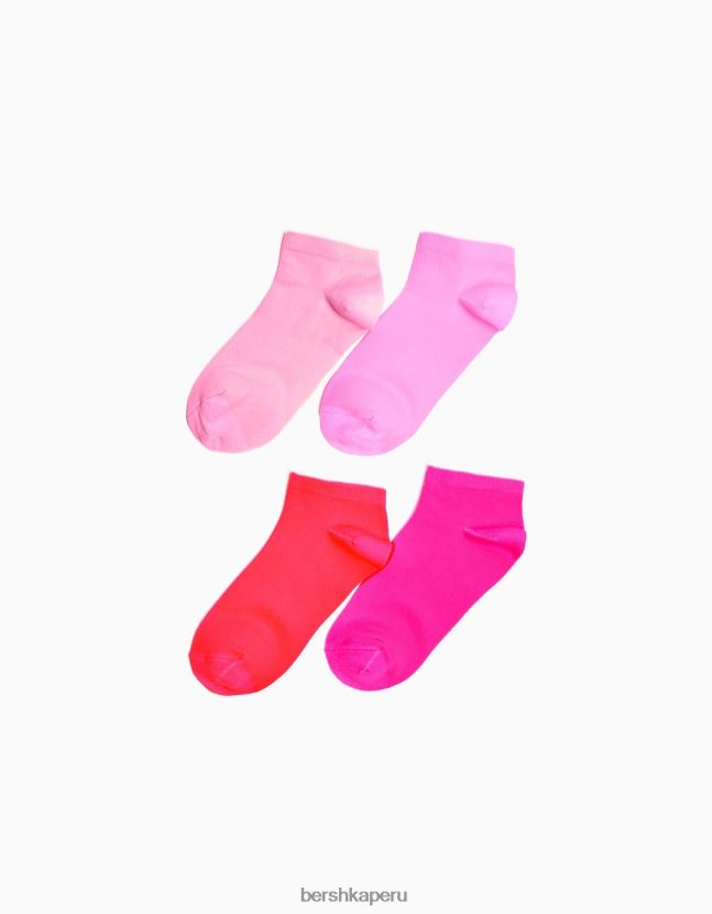 rosa Bershka mujer pack de 2 calcetines flúor 806J6B2588