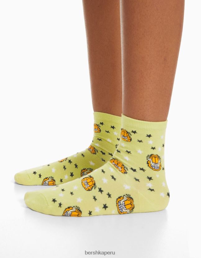 verde Bershka mujer pack de 3 calcetines garfield bordados 806J6B2074
