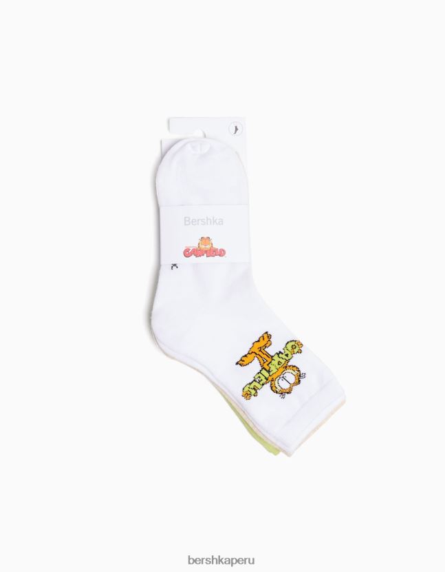 verde Bershka mujer pack de 3 calcetines garfield bordados 806J6B2074