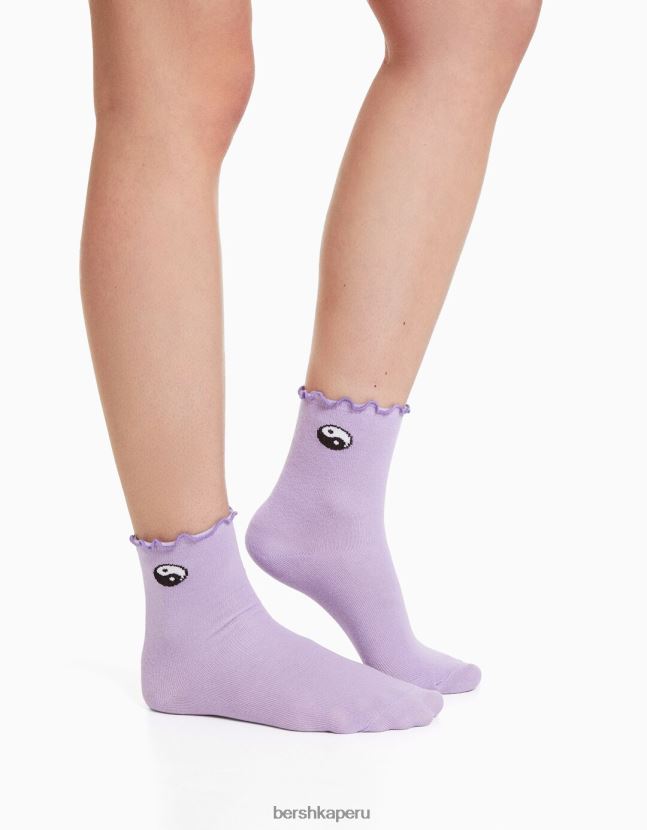 verde Bershka mujer pack de 3 pares de calcetines bordados 806J6B2598