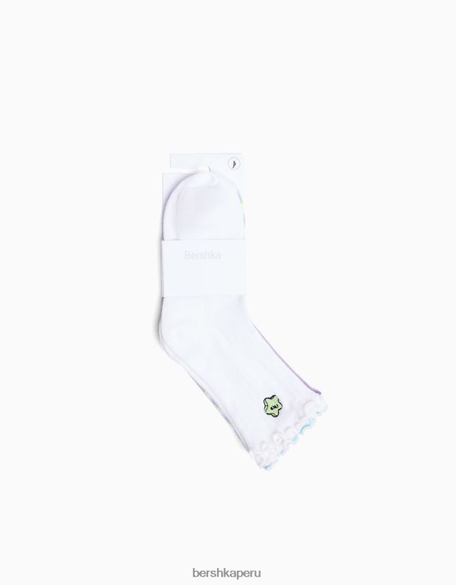 verde Bershka mujer pack de 3 pares de calcetines bordados 806J6B2598