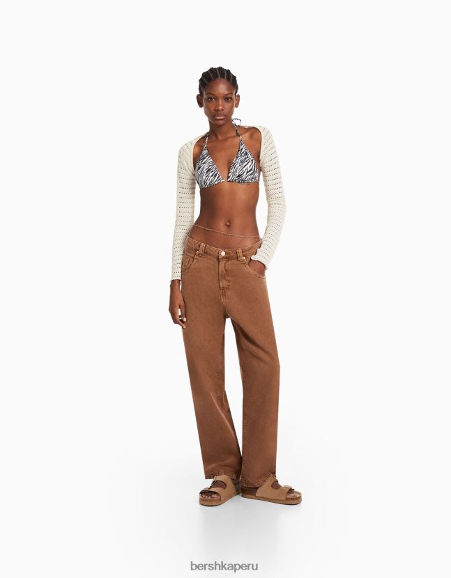 crema Bershka mujer calentadores de brazo de punto abierto 806J6B1891