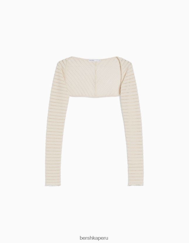 crema Bershka mujer calentadores de brazo de punto abierto 806J6B1891