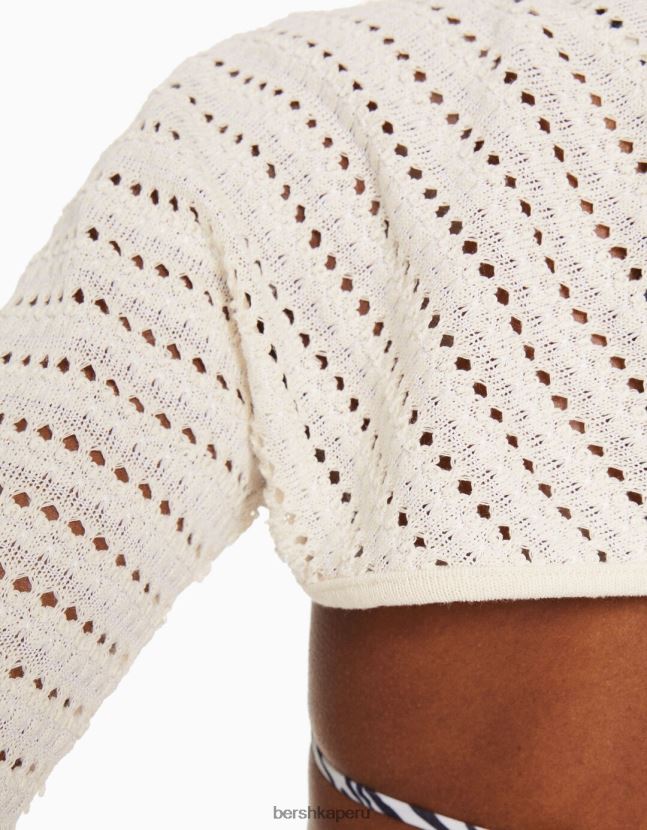 crema Bershka mujer calentadores de brazo de punto abierto 806J6B1891