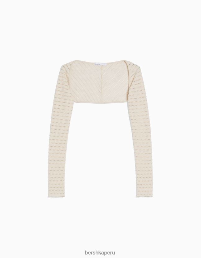crema Bershka mujer calentadores de brazo de punto abierto 806J6B1892