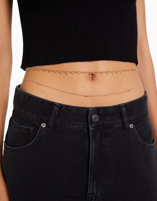 oro Bershka mujer ombligo con corazones 806J6B1893